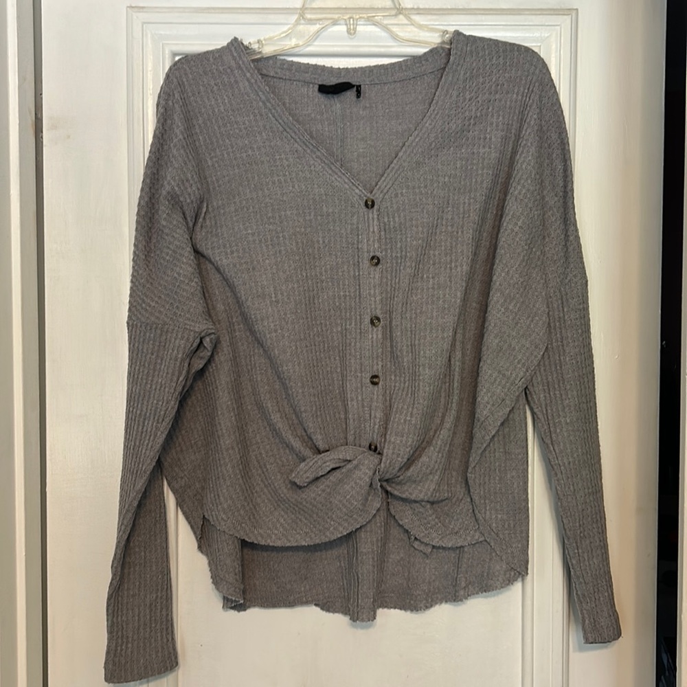 Urban Outfitters Waffle Knit Button-Up Top